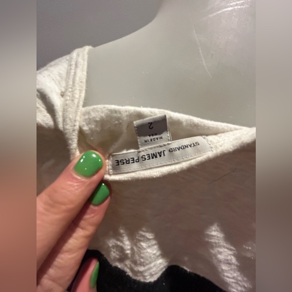 James Perse white and navy striped shirt. Cotton. Size 2 or medium. - Picture 6 of 7